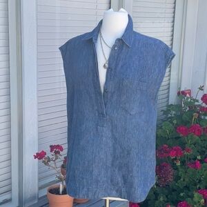 J.Crew linen denim look top